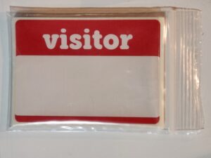 “Visitor” 25 Pack pressure sensitive labels.